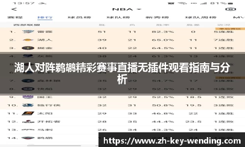 湖人对阵鹈鹕精彩赛事直播无插件观看指南与分析